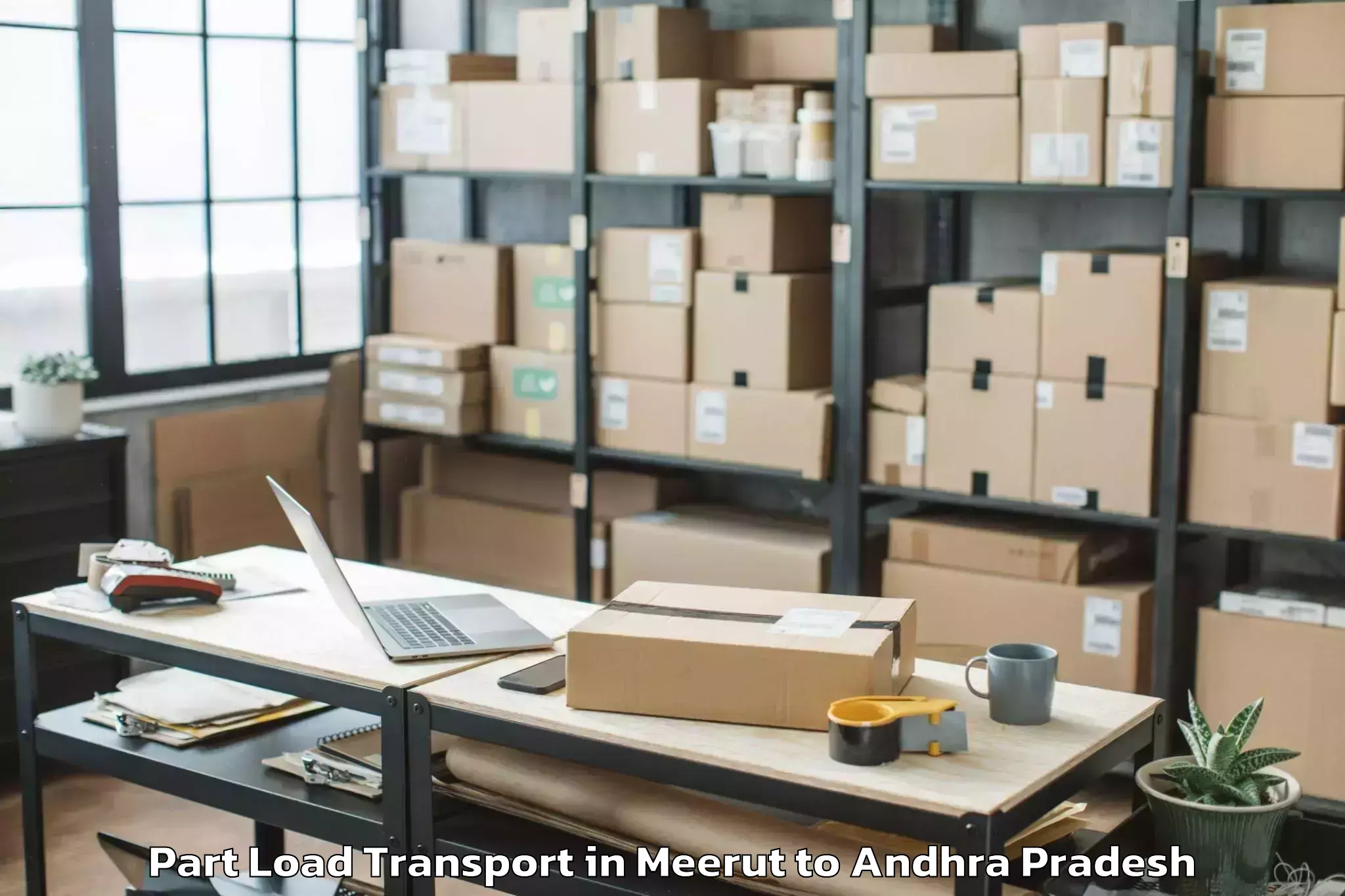 Book Meerut to Kakinada Port Part Load Transport